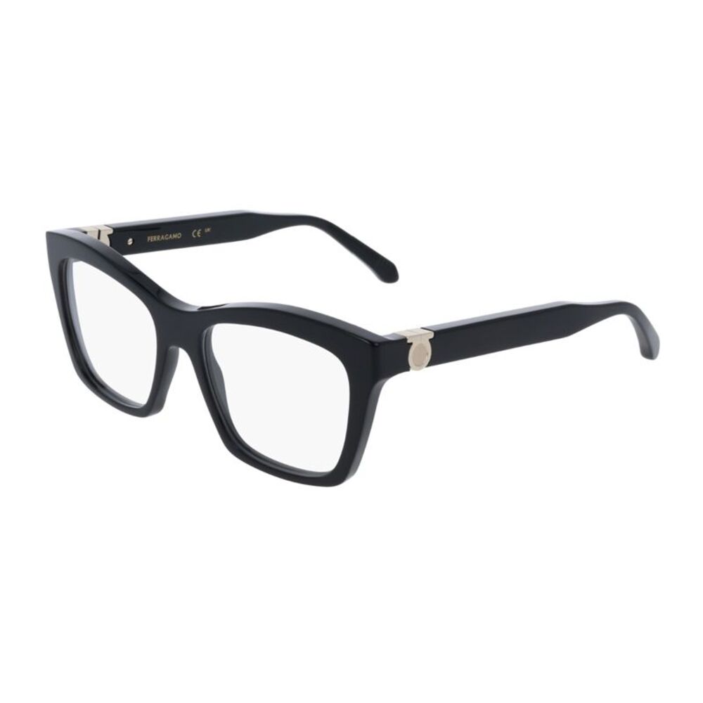 Salvatore Ferragamo Eyeglasses Cat Eye Full Rim, Black Frame and Clear Demo
